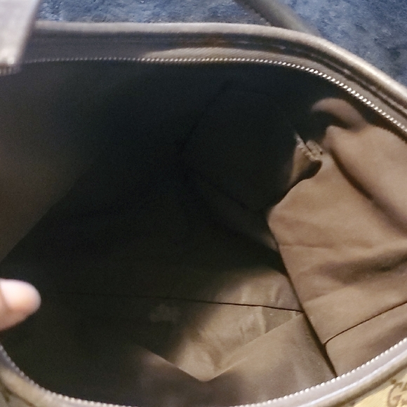 Authentic Gucci Tan and Brown Monogram Shoulder Bag - Picture 9 of 16